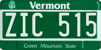 VT license plate ZIC515