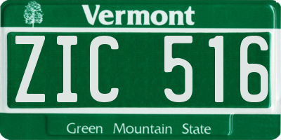 VT license plate ZIC516