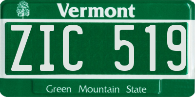 VT license plate ZIC519