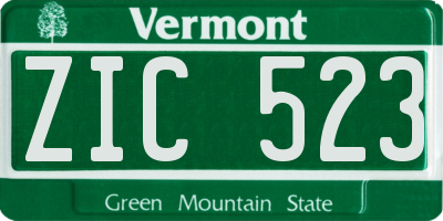 VT license plate ZIC523