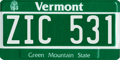 VT license plate ZIC531