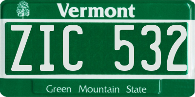 VT license plate ZIC532