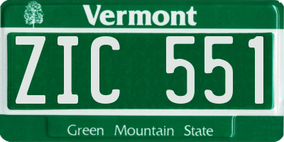 VT license plate ZIC551
