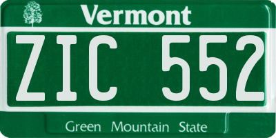 VT license plate ZIC552