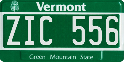VT license plate ZIC556