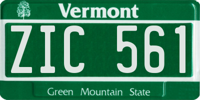 VT license plate ZIC561