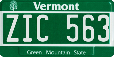 VT license plate ZIC563