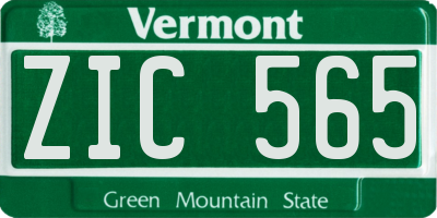 VT license plate ZIC565