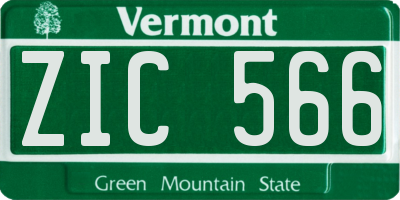 VT license plate ZIC566