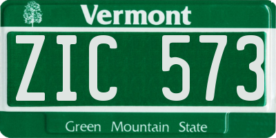 VT license plate ZIC573