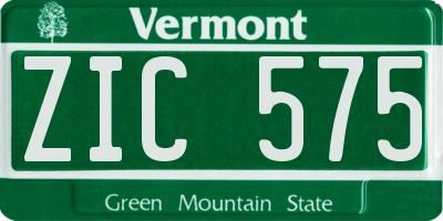 VT license plate ZIC575