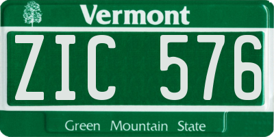 VT license plate ZIC576