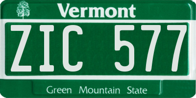 VT license plate ZIC577