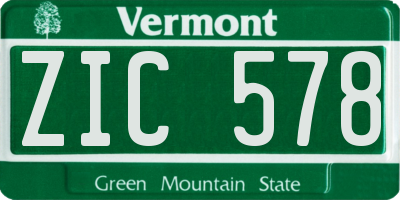 VT license plate ZIC578