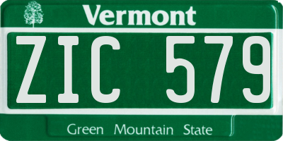 VT license plate ZIC579