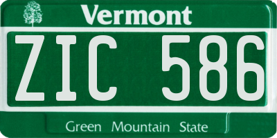 VT license plate ZIC586
