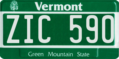 VT license plate ZIC590