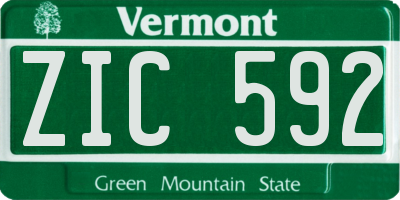 VT license plate ZIC592