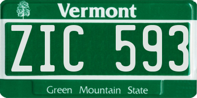 VT license plate ZIC593