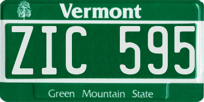 VT license plate ZIC595