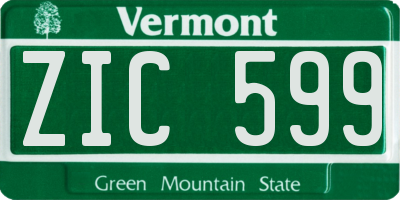 VT license plate ZIC599
