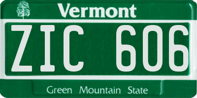 VT license plate ZIC606