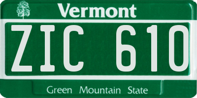 VT license plate ZIC610