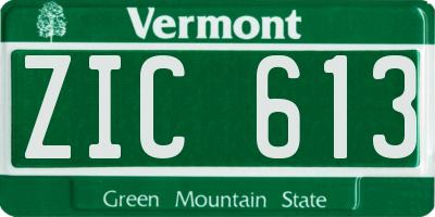 VT license plate ZIC613