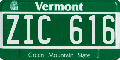VT license plate ZIC616