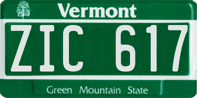 VT license plate ZIC617
