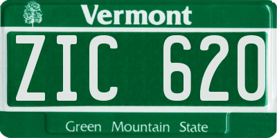 VT license plate ZIC620