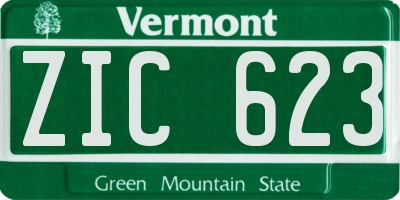 VT license plate ZIC623