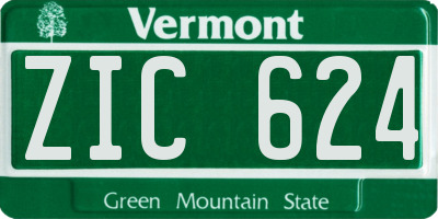 VT license plate ZIC624