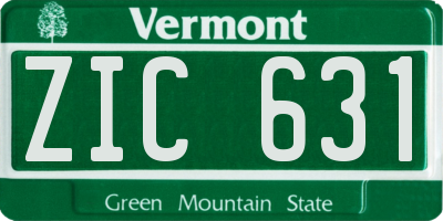 VT license plate ZIC631