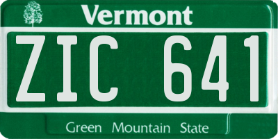 VT license plate ZIC641