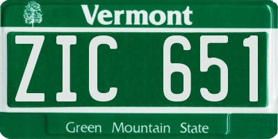 VT license plate ZIC651