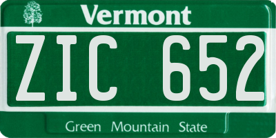 VT license plate ZIC652