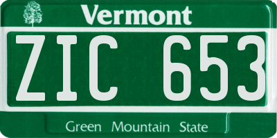 VT license plate ZIC653