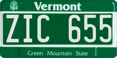 VT license plate ZIC655