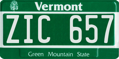 VT license plate ZIC657