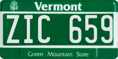 VT license plate ZIC659