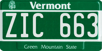 VT license plate ZIC663