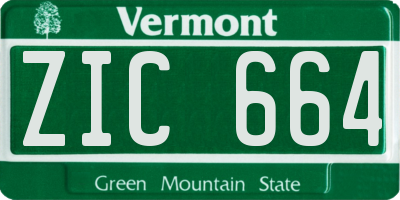 VT license plate ZIC664