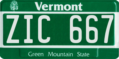 VT license plate ZIC667