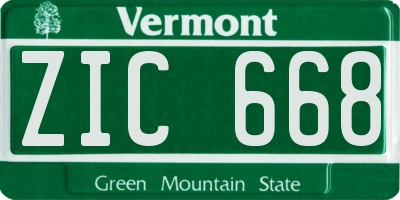 VT license plate ZIC668