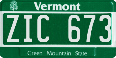 VT license plate ZIC673