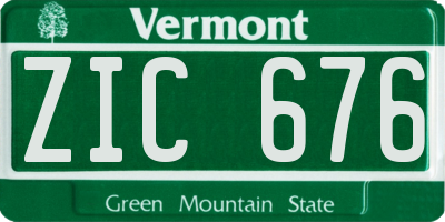 VT license plate ZIC676