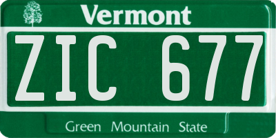 VT license plate ZIC677