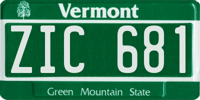 VT license plate ZIC681