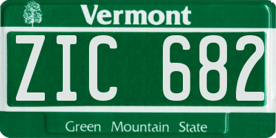 VT license plate ZIC682